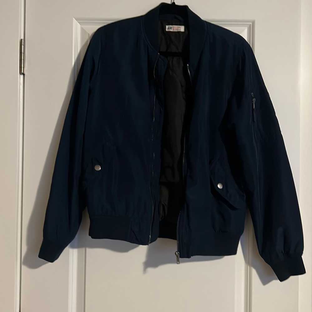 Navy Blue Bomber Jacket size small *GREAT CONDITION* *Worn twice*